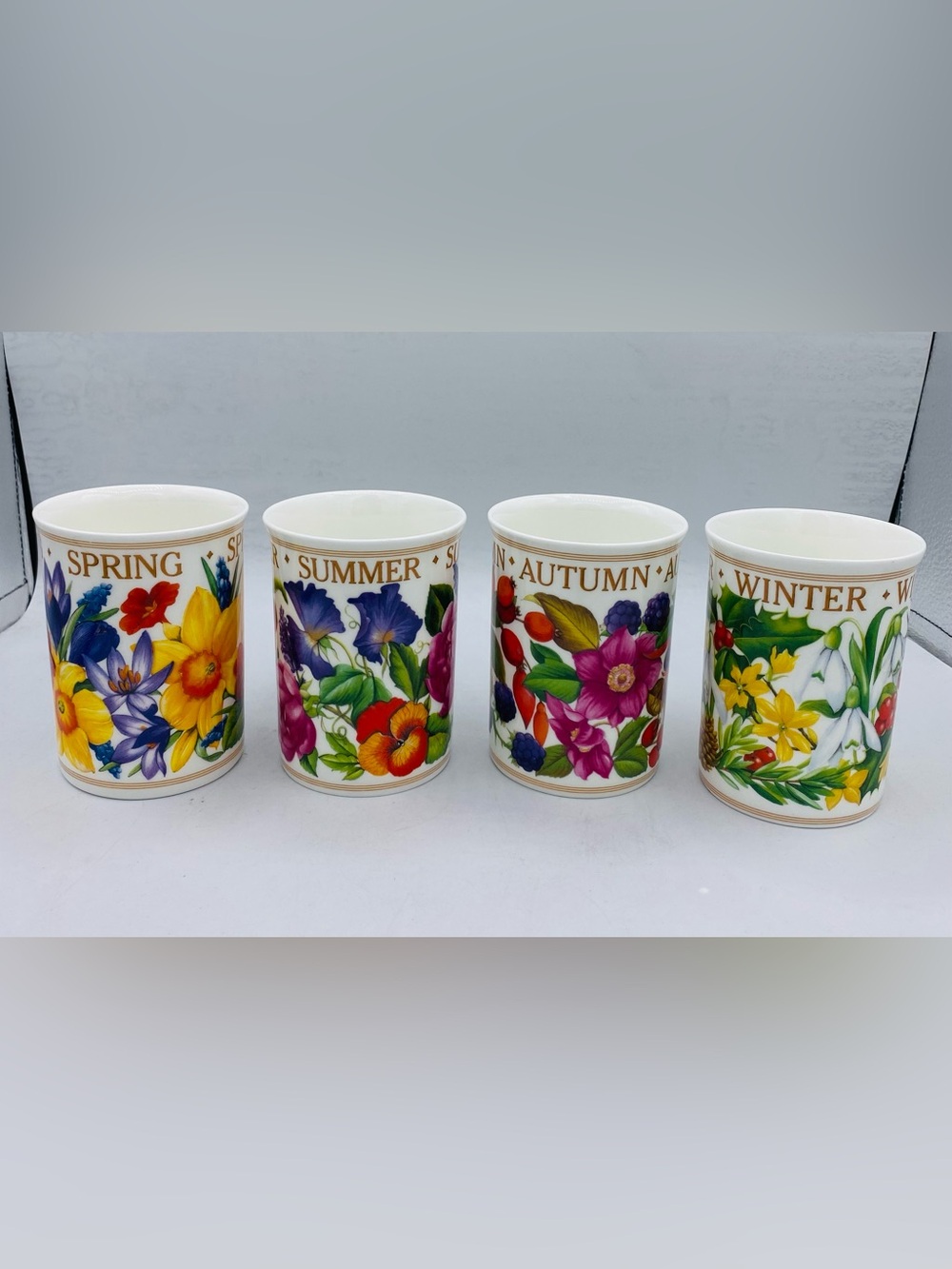 Four Seasons Collection By Crown Trent Made In England Fine Bone China Mugs (4)